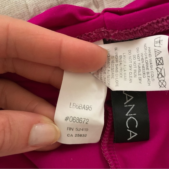 La Blanca Island Goddess Halter Triangle Top / Shirred Band Hipster Bikini Sz 8 - Picture 5 of 10